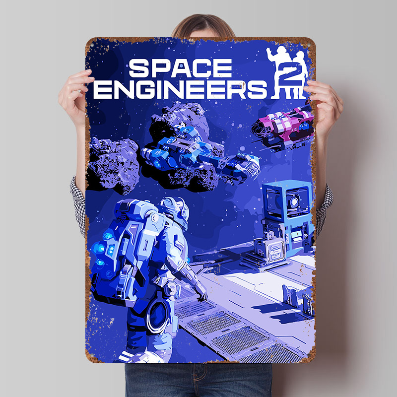 Retro Poster Gaming - Space Engineers 2 Game Cover Art