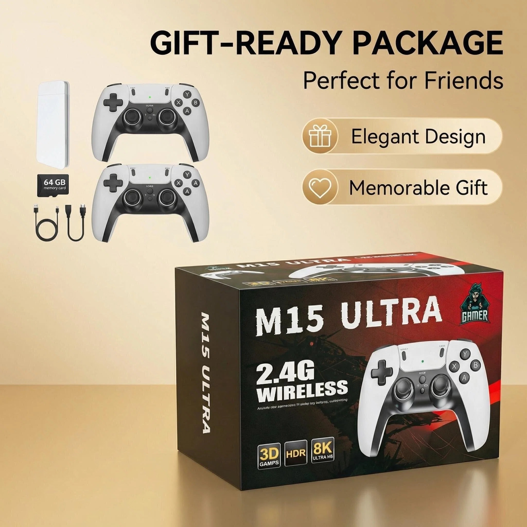 Retro Gaming App - M15 Ultra 2.4G Wireless Game Stick