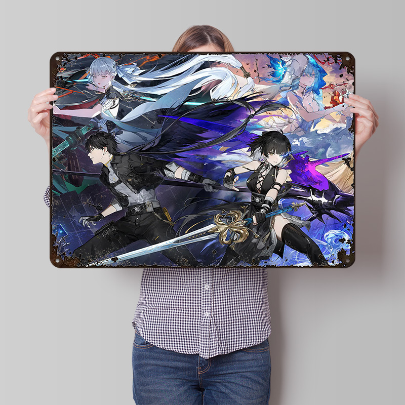 Retro Poster Gaming - Wuthering Waves Gaming Character Part Metal