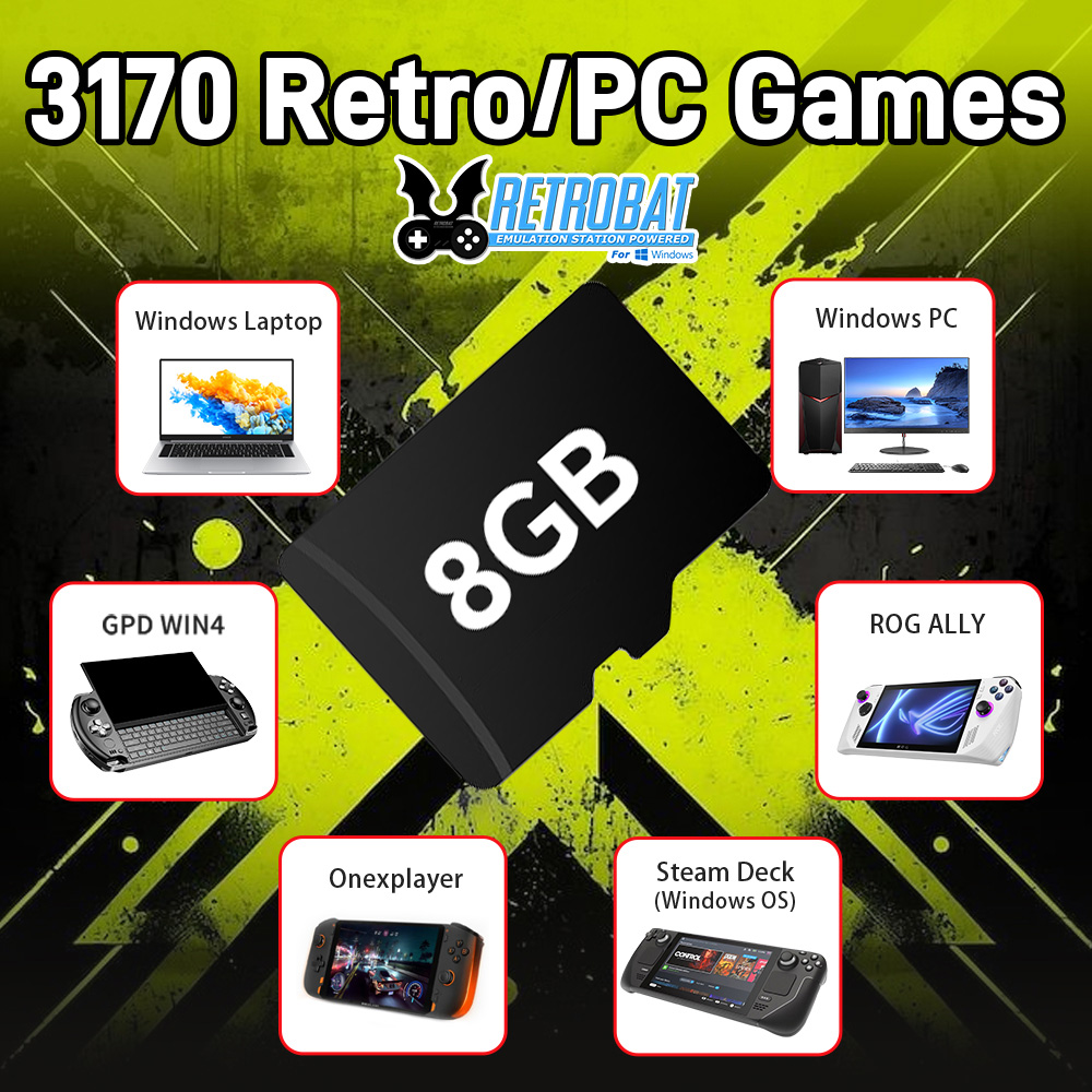 Retro Gaming App - 8GB Game TF Card with 3170
