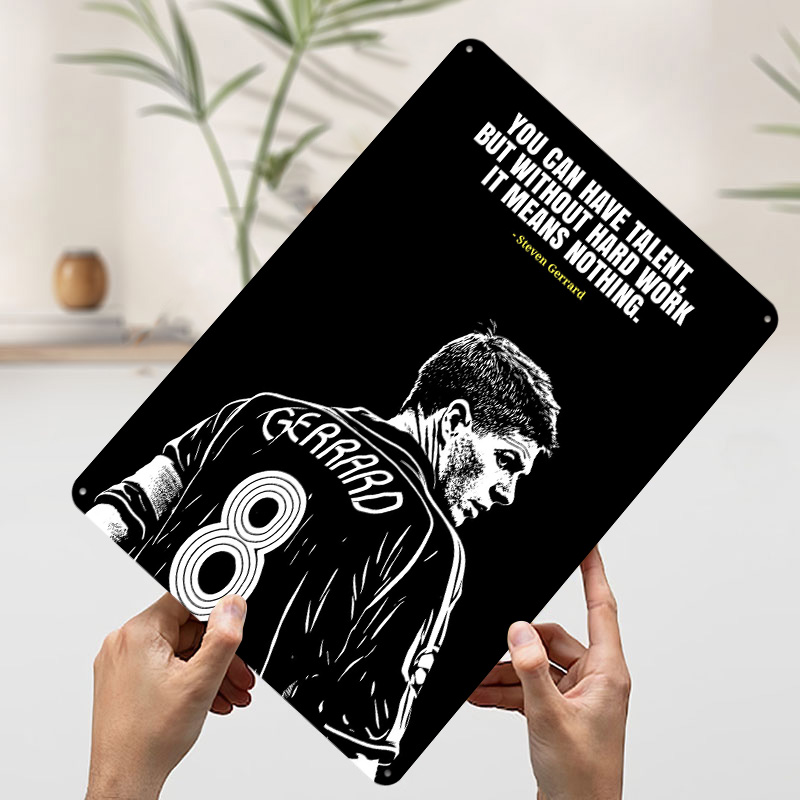 Steven Gerrard Quote Metal Pos - Retro Poster Gaming review and price