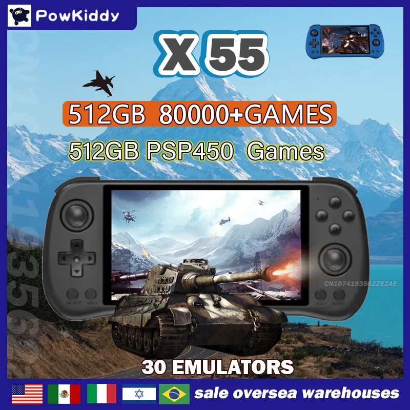 80000Games 512G POWKIDDY X55 5 - Retro Gaming App review and price