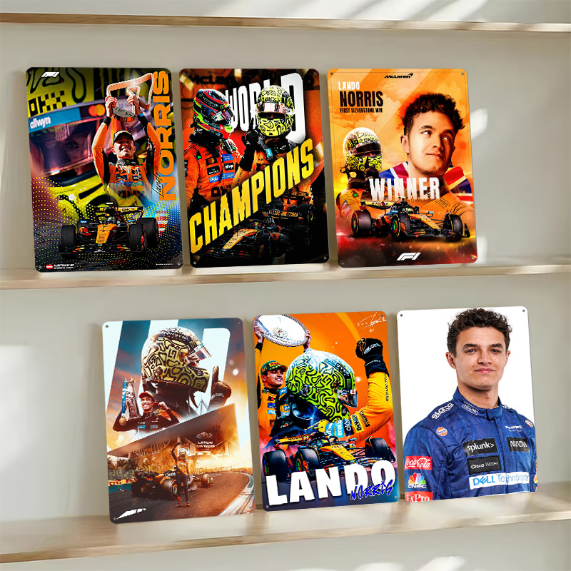 Lando Norris Racing Metal Post - Retro Poster Gaming review and price