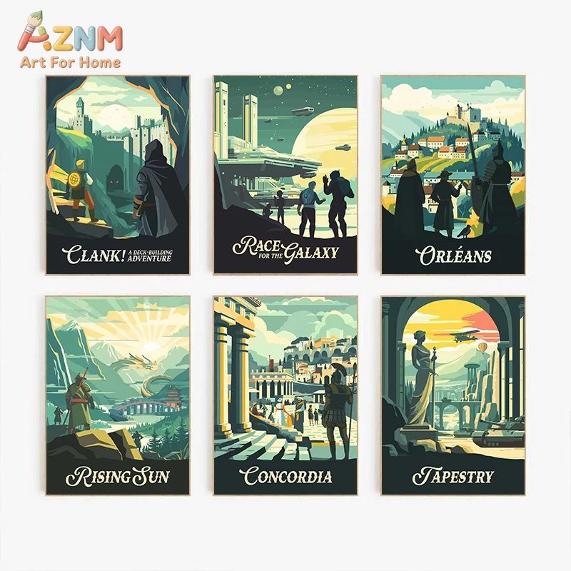 AZNM Retro Board Game Art Canv - Retro Poster Gaming review and price
