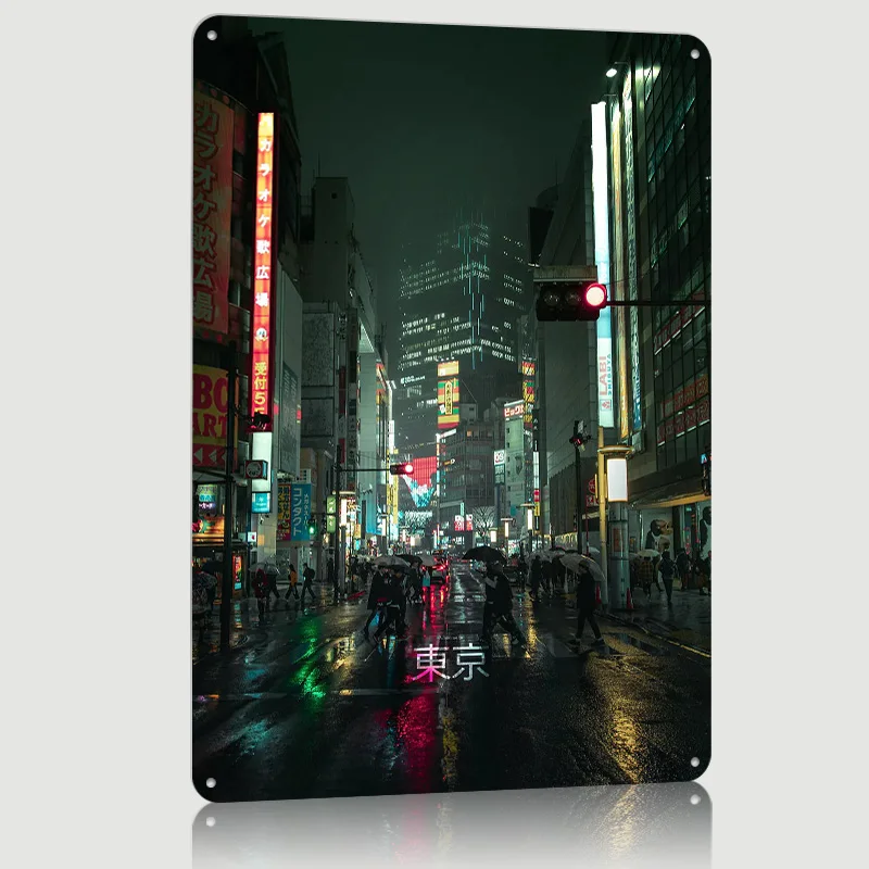Shibuya Rainy Vibe Printed Pos - Retro Gaming Vibe review and price