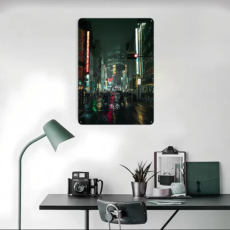 Shibuya Rainy Vibe Printed Pos - Retro Gaming Vibe review and price