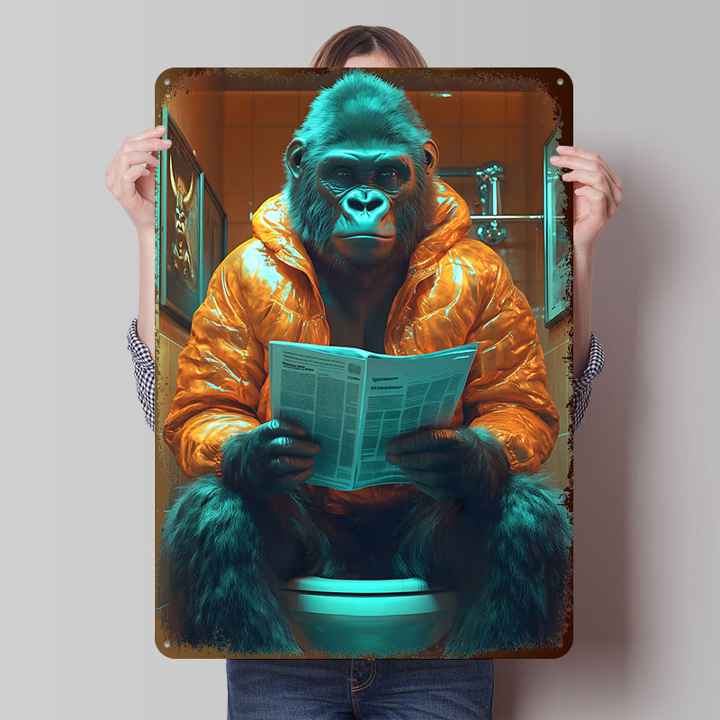 Gorilla Reading on Toilet Tinp - Retro Gaming On review and price
