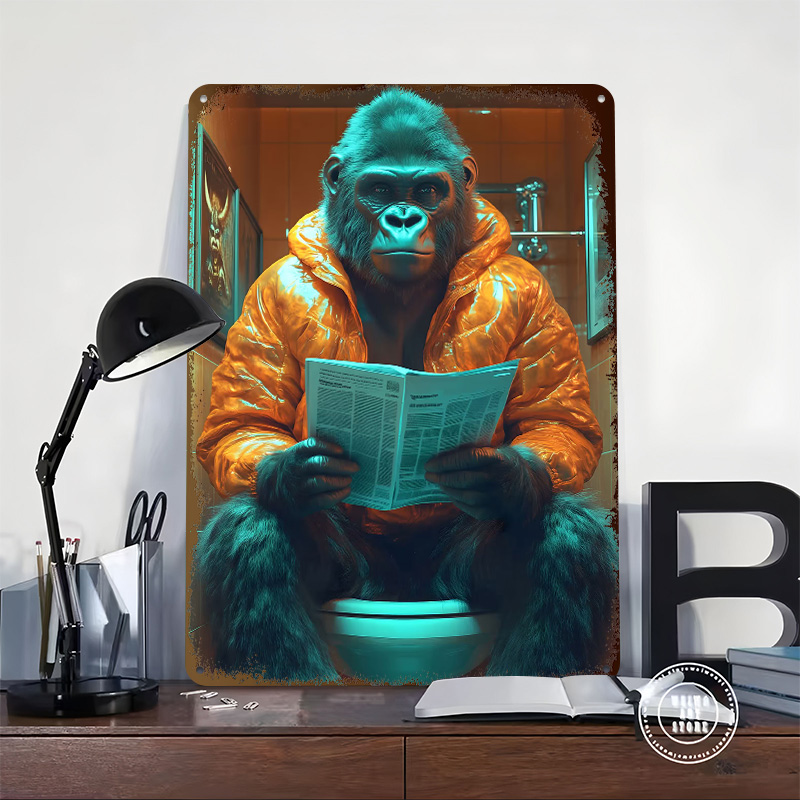 Gorilla Reading on Toilet Tinp - Retro Gaming On review and price